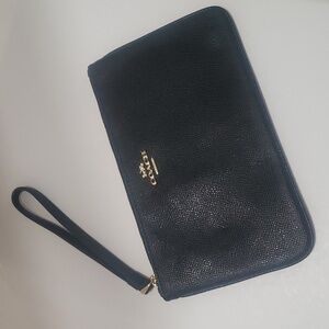 Coach Black and Gold Large Wristlet
